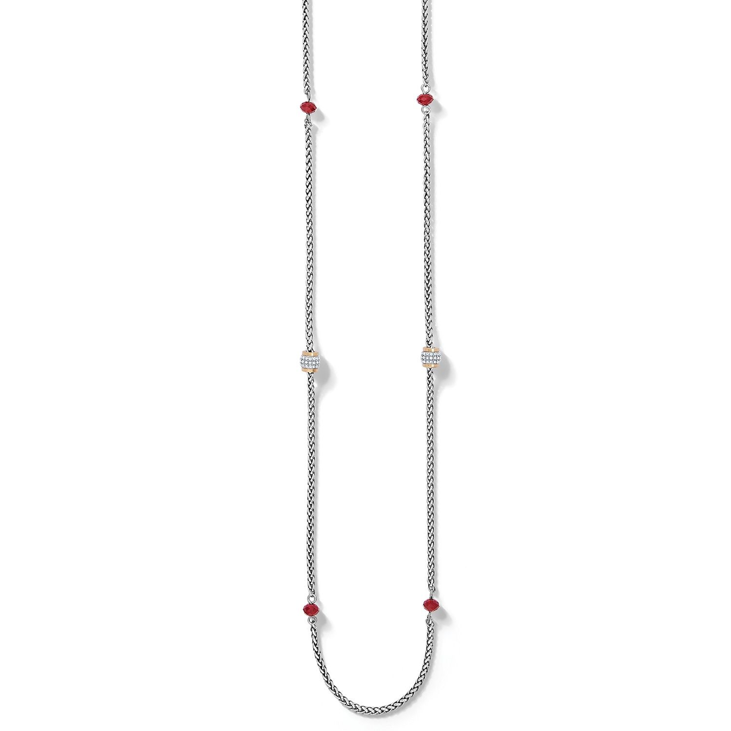 Meridian Two Tone Long Necklace - Gold-Red