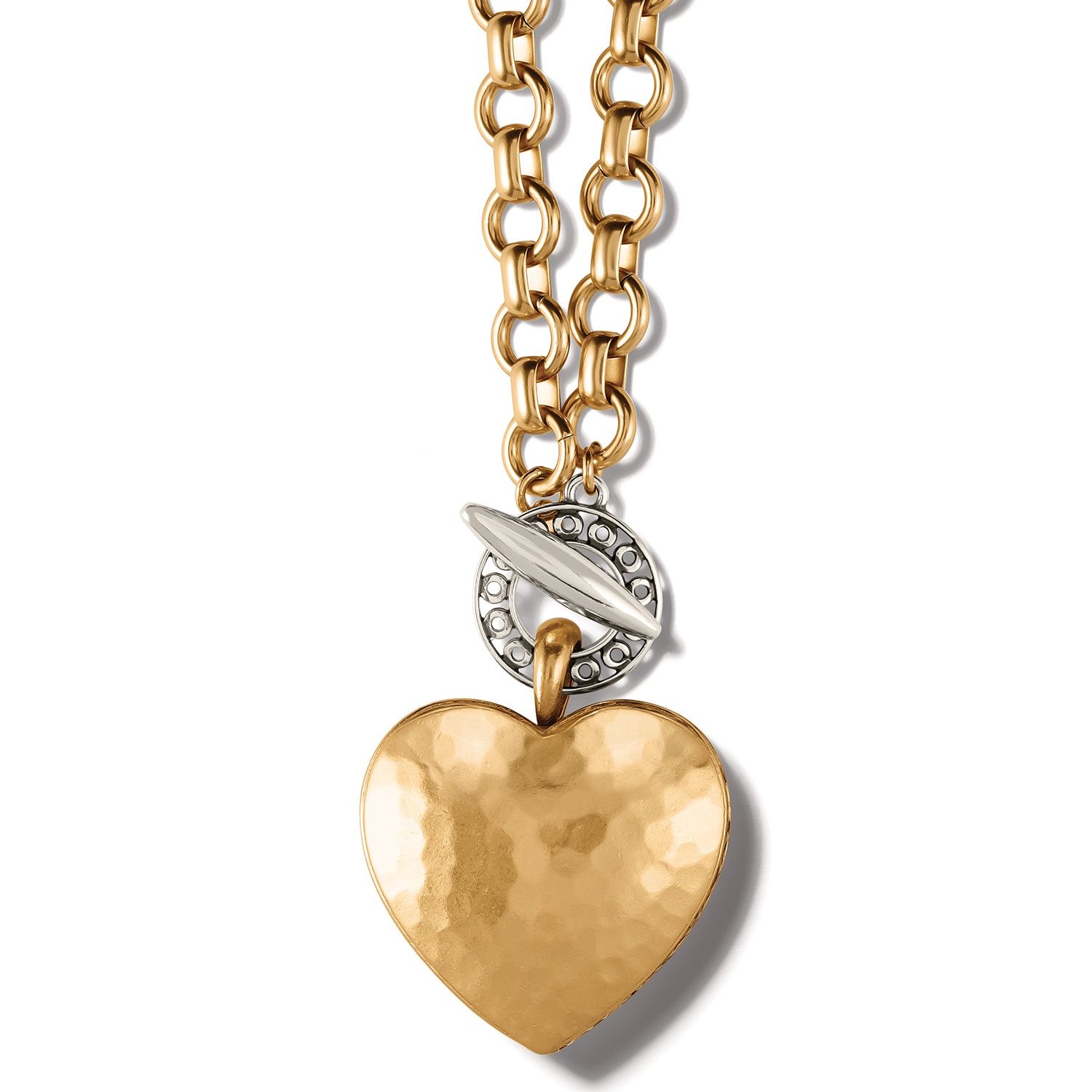 Inner Circle Heart Two Tone Toggle Necklace