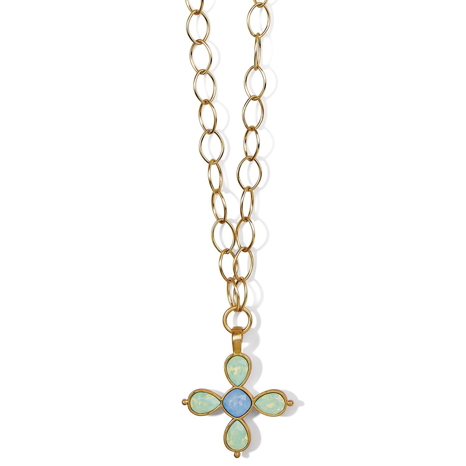 Mercury Long Necklace Brushed Gold-Multi