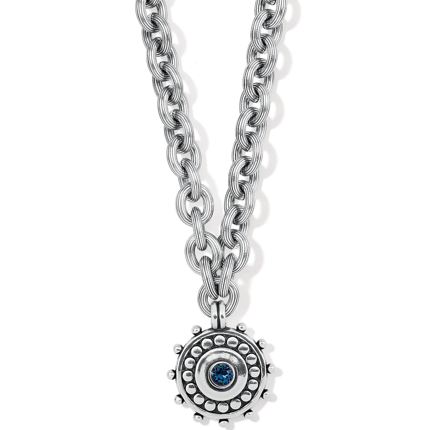 Pebble Dot Medali-Silver Blue