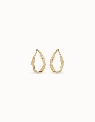Uno de 50 Tide maxi earrings in gold plating, displayed against a white background in studio lighting