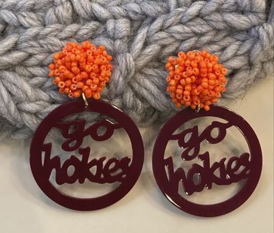 Allie June Virginia Tech Game Day Drop Earrings Polished Acrylic