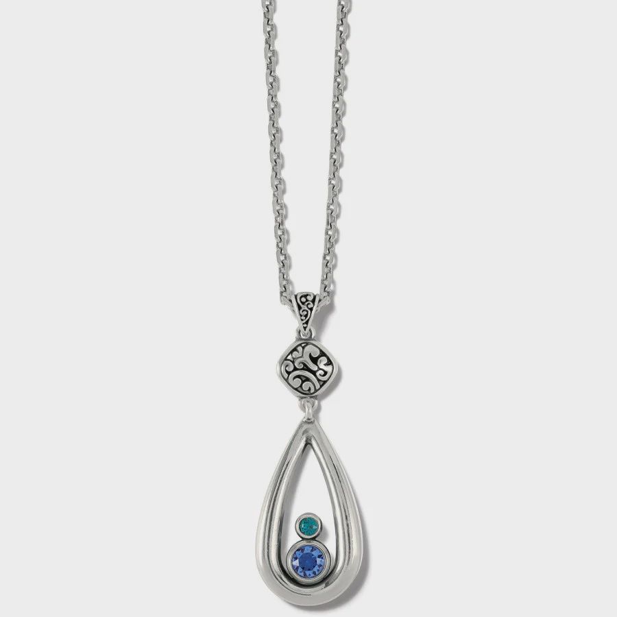Elora Gems Teardrop Necklace Sapphire-Emerald