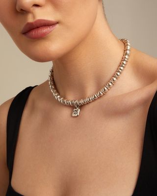 Uno de 50 Independent Beaded Necklace with Engraved Padlock Charm