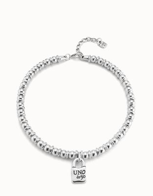 Uno de 50 Independent Beaded Necklace with Engraved Padlock Charm