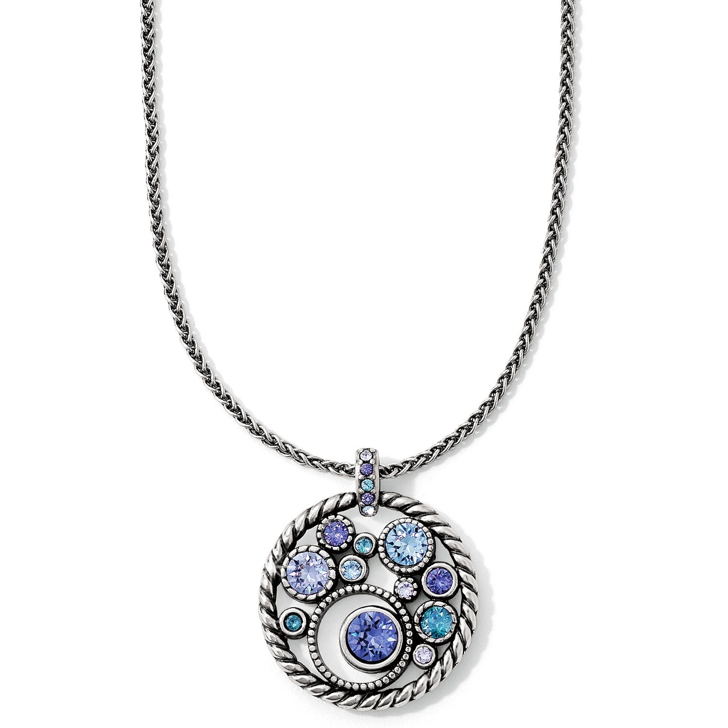 Halo Necklace - Silver Tanzanite