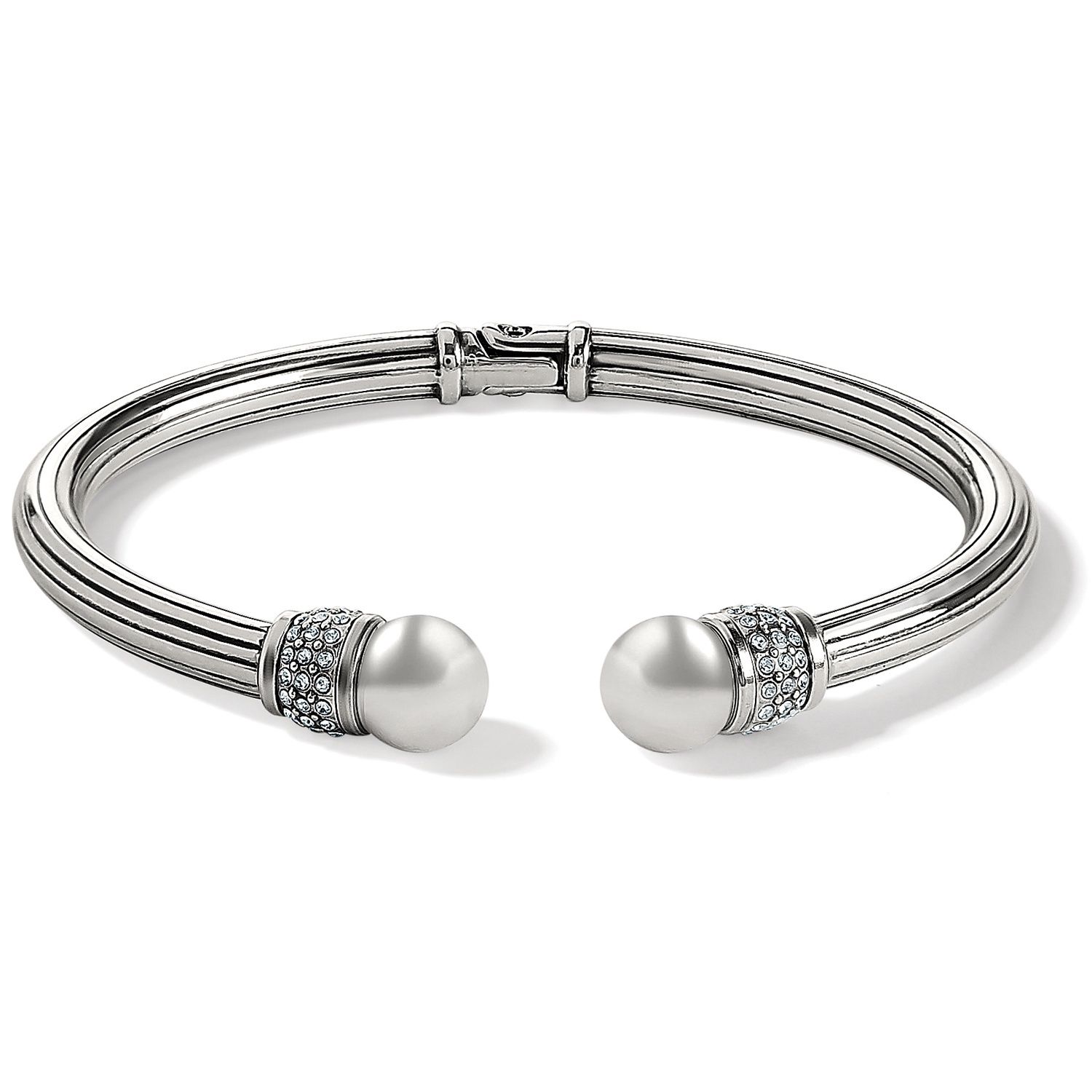 Meridian Open Hinged Bangle - Silver