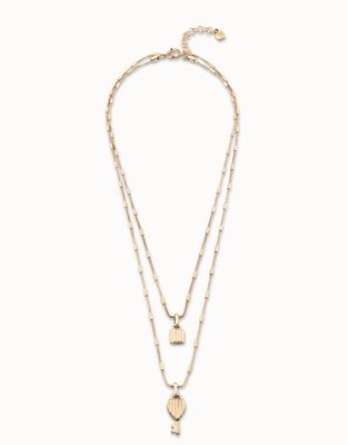 Uno de 50 Unlock Silver Padlock &amp; Key Double Chain Necklace