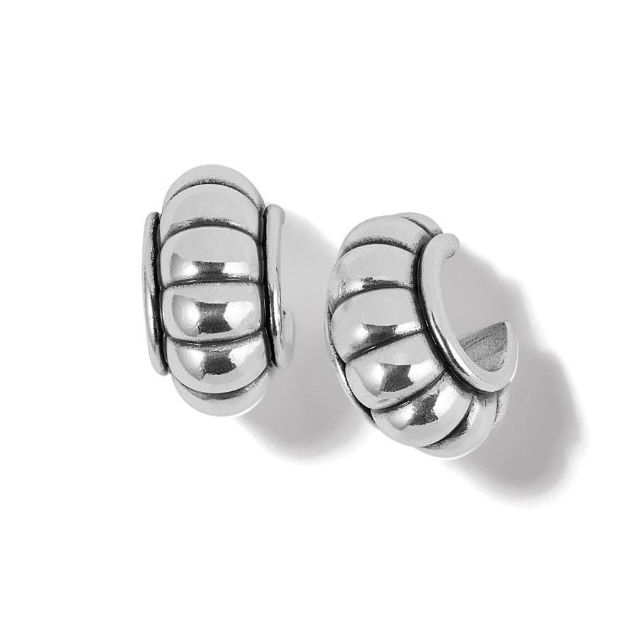 Mystic Moon  Silver Scallop Hoop Earrings