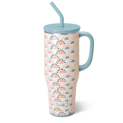 Swig Life Sun Chaser Mega Mug 40oz insulated tumbler isolated on white background in studio lighting