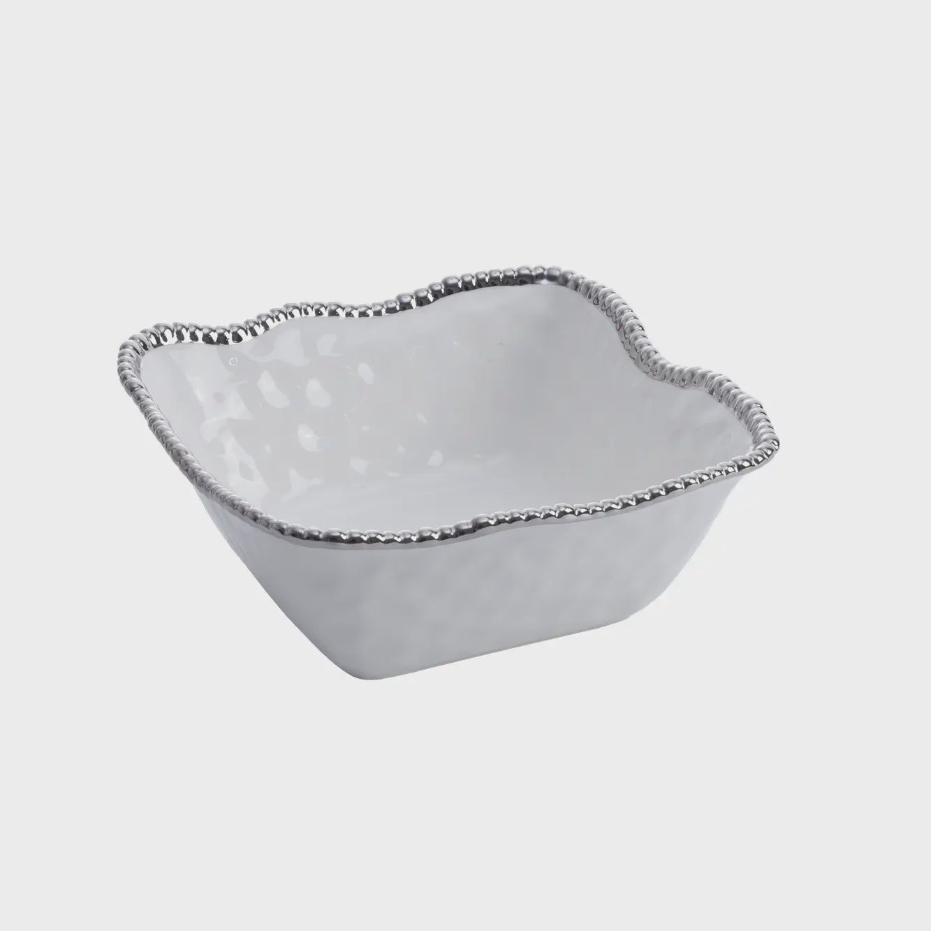 PB-Large Square Salad Bowl Silver