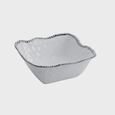 PB-Large Square Salad Bowl Silver