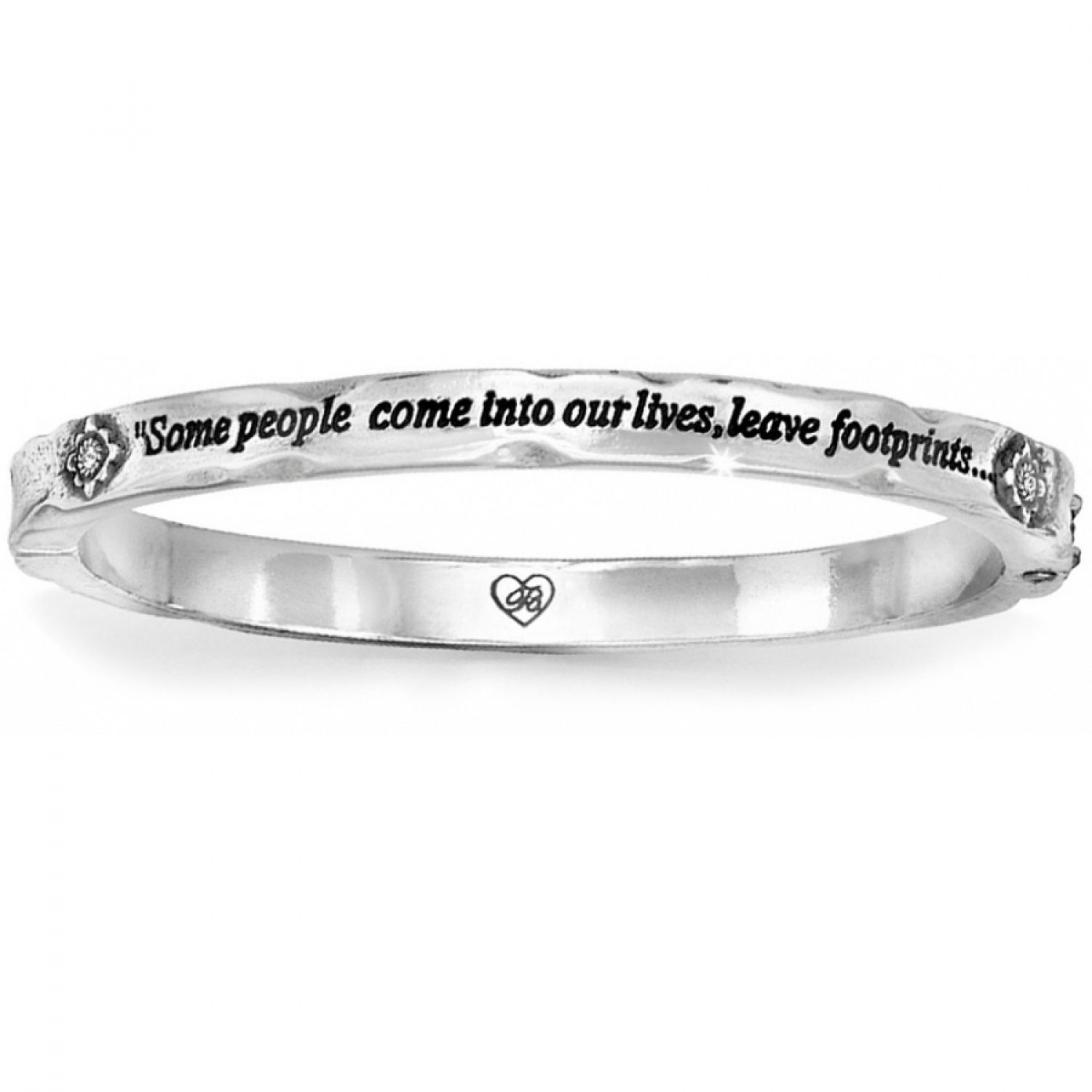 Footprints Hinged Bangle - Silver