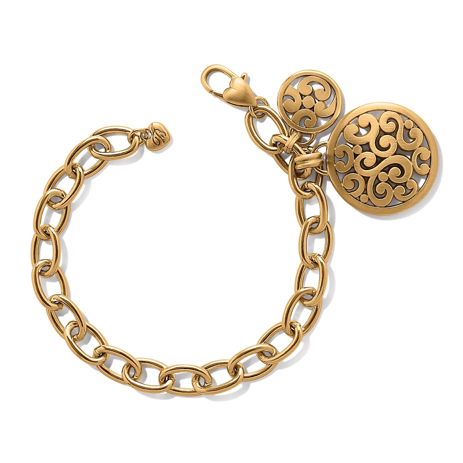 Contempo Medallion Link Bracelet- Gold
