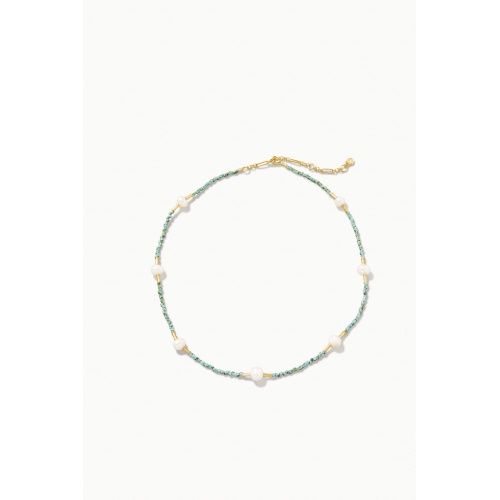 Pearl Bitty Bead Necklace 16&quot; Teal