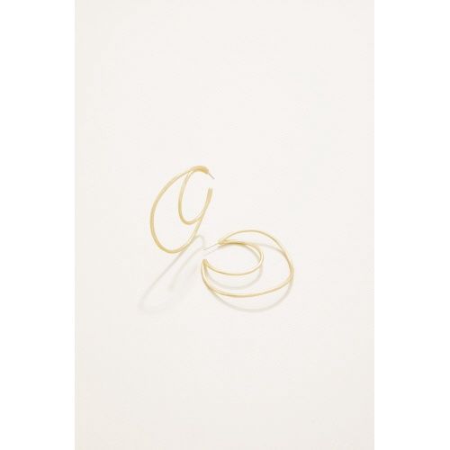 Winding Oak Hoop Earrings Gold