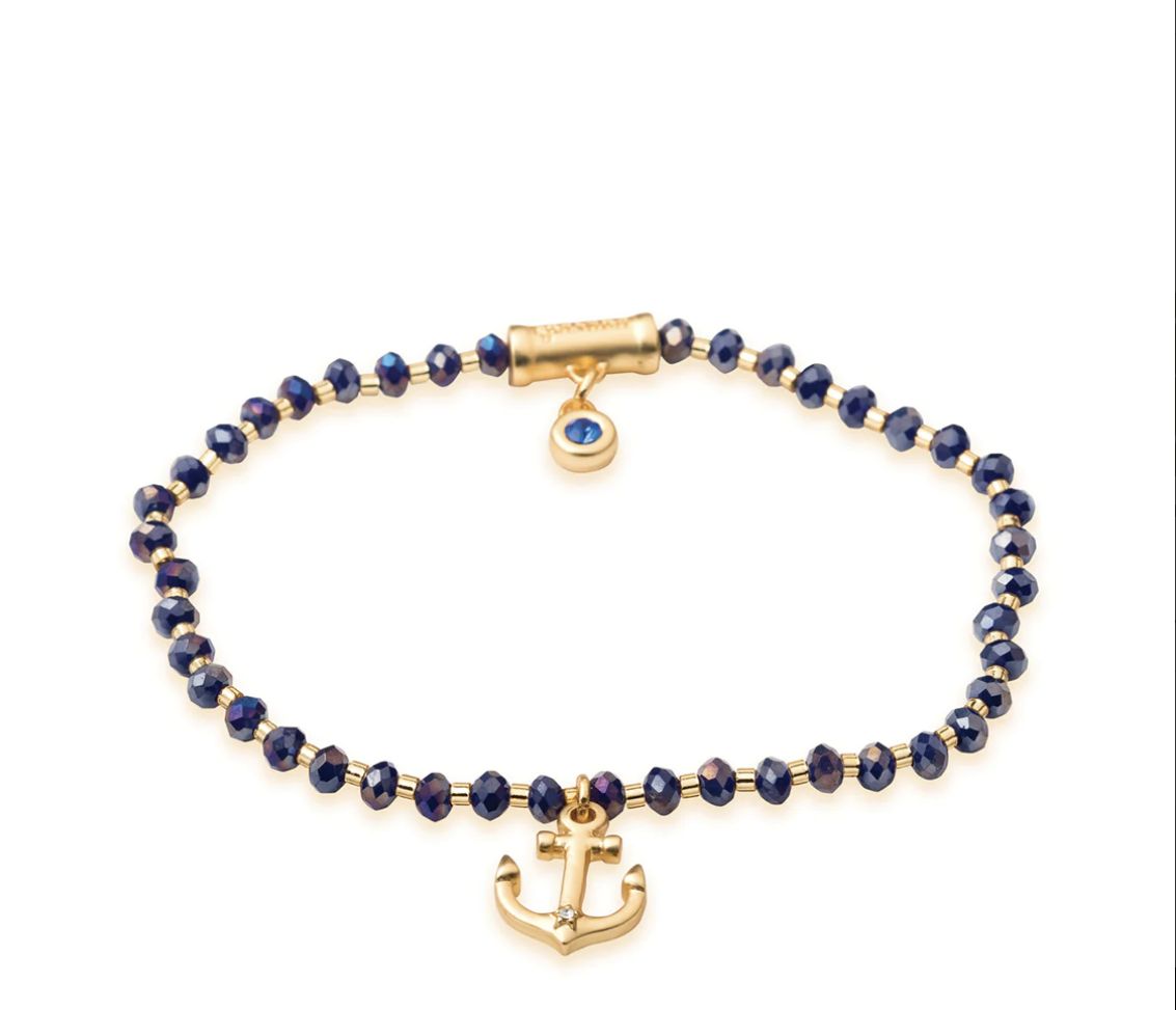 Twinkle Stretch Bracelet Blue/Anchor