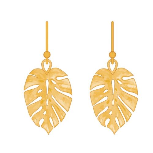 SP Monstera Earrings Monstera Leaf