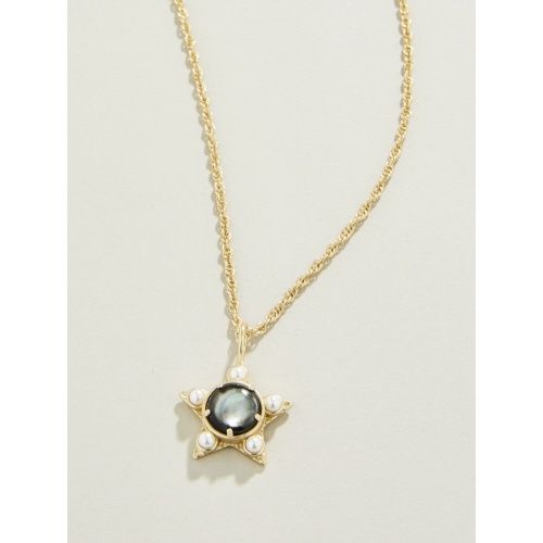 Star Necklace 18&quot; Grey Mother-of-Pearl