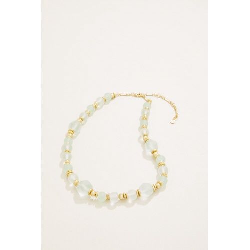 Sawyer Stone Necklace 17&quot; Seafoam/White