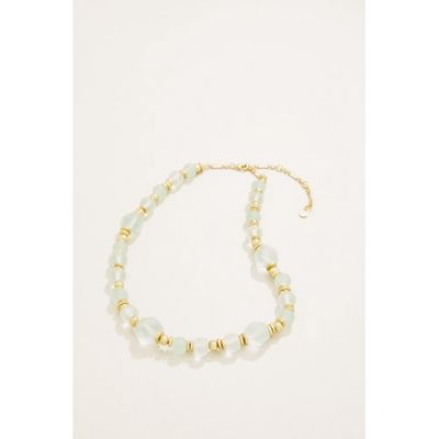 Sawyer Stone Necklace 17" Seafoam/White