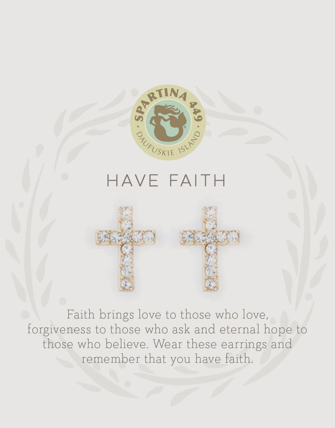 Sea La Vie Have Faith Stud Earrings GOLD