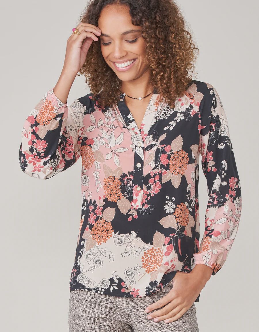 Cora Silk Blouse Linden Romantic Floral