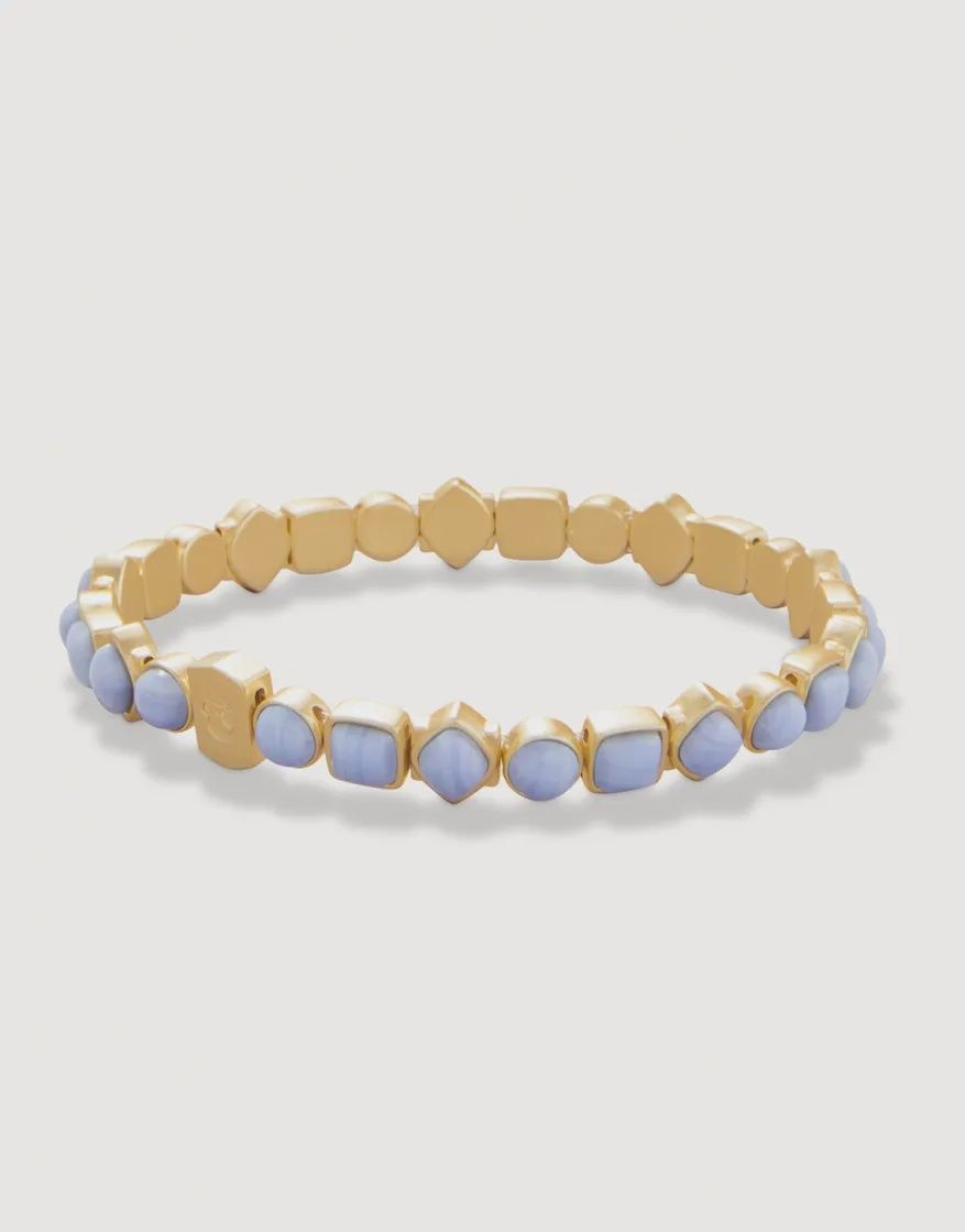 MAERA STRETCH BRACELET RECYCLED BLUE CHALCEDONY
