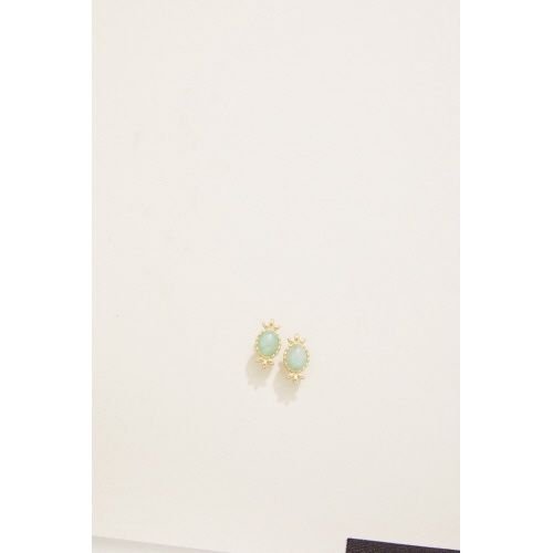 Nara Oval Stud Earrings Seafoam