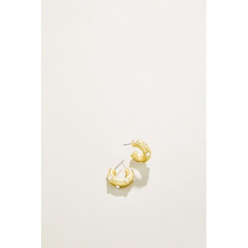 Chubby Hoop Earrings Pearl