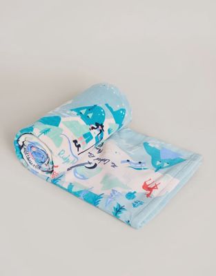 Greetings From Virginia Beach Map beach towel featuring vintage-style typography and illustrated map design on cotton fabric