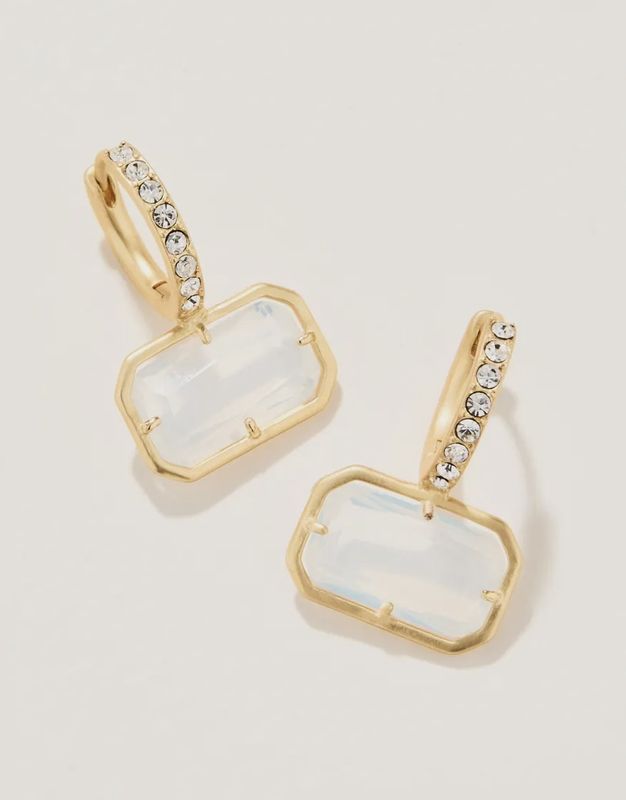 White Hall Earrings White/Crystal
