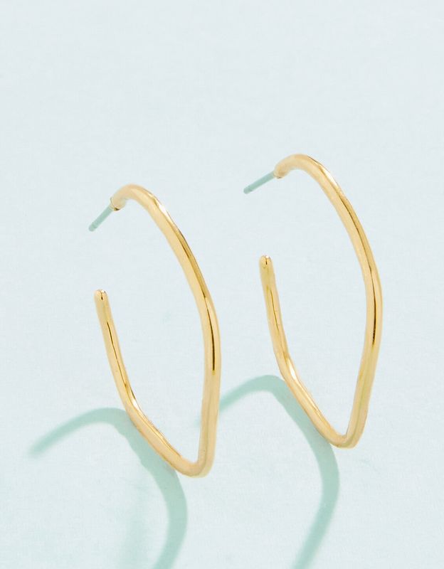 Ripple Wave Hoop Earrings 32mm