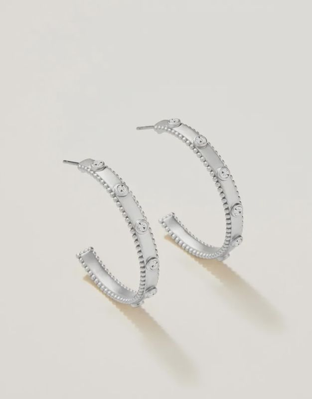 Cristal Hoop Earrings Crystal SIL