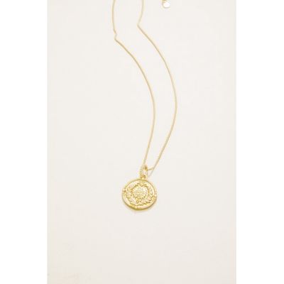 Damask Coin Necklace 18" Gold