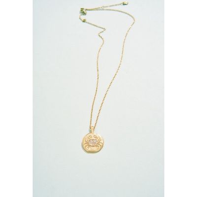 Snow Crab Medallion Necklace 18" Crab