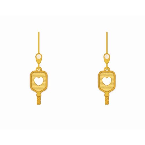 SPLASH Pickleball Paddle Earrings Gold