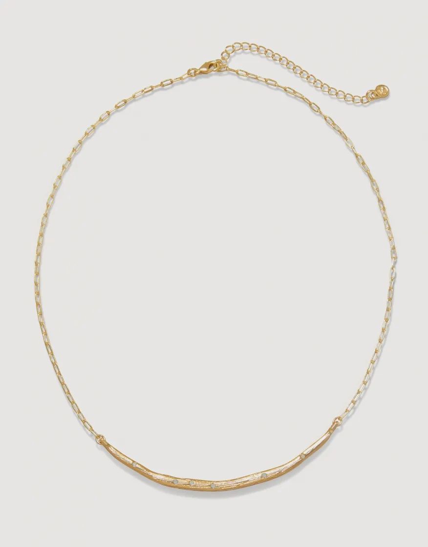 Sand Bar Necklace 17&quot; White Opal