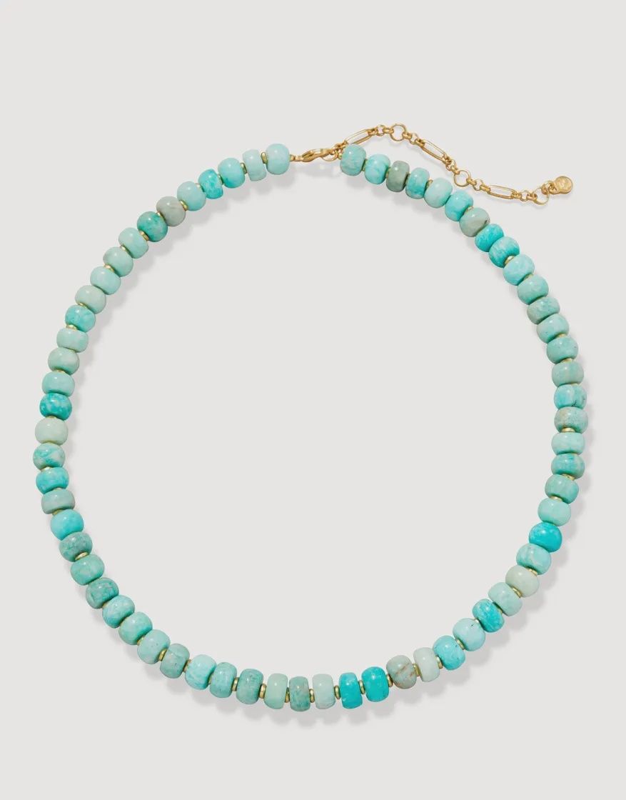 OVAL STONE BEADED NECKLACE AMAZONITE