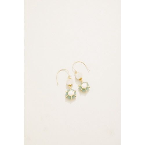 Chechessee Earrings White/Jade