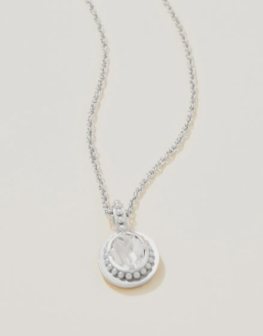 Cristal Oval Necklace 17&quot; Crystal SIL