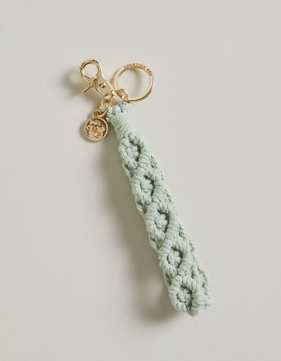 Macrame Wristlet Keychain - Sea Foam