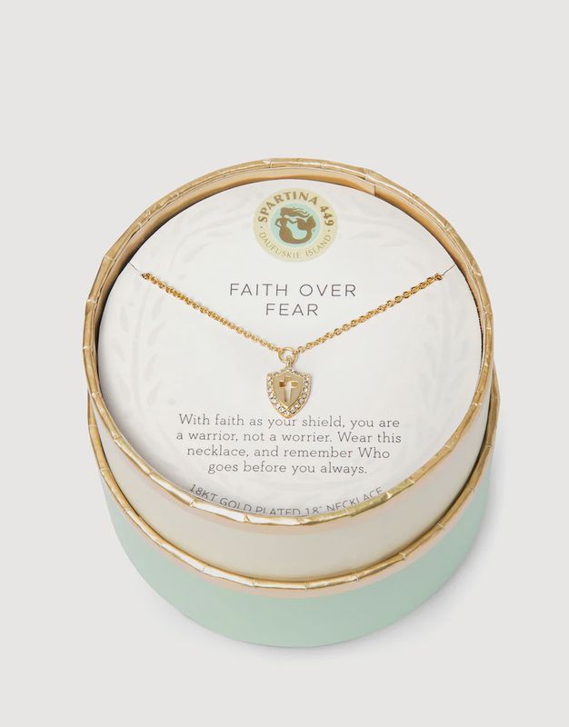 Sea La Vie Necklace Faith Over Fear/Cross Shield