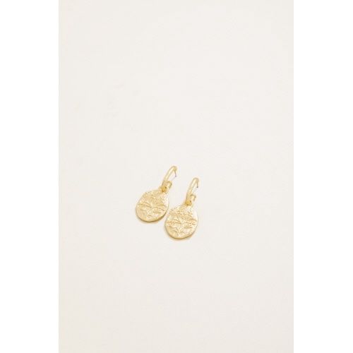 Damask Coin Convertible Hoop Earrings Gold