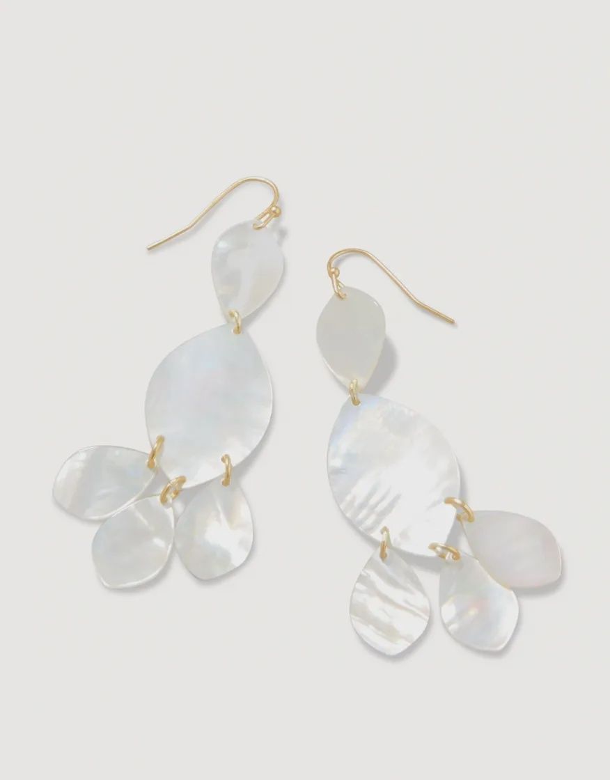TEARDROP CHANDELIER EARRINGS MOTHER-OF-PEARL