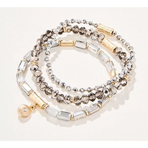Sparkle Stretch Bracelet Stack Silver