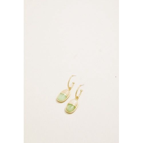 Twofold Earrings White/Jade