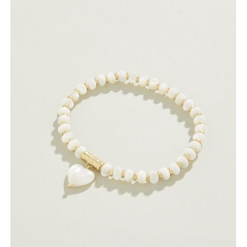 Stretch Bracelet 6mm Mother-of-Pearl/Heart