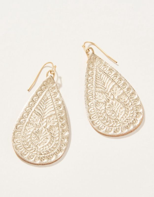 PENELOPE LEATHER EARRINGS GOLD