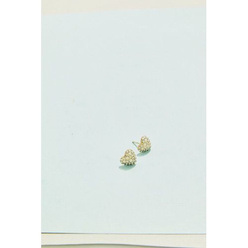 SP Sparkling Heart Stud Earrings White Opal